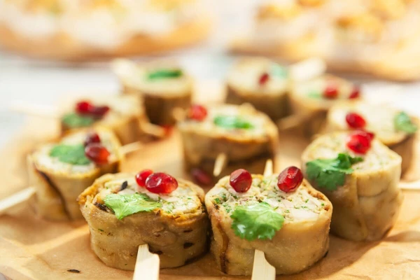 Куриный пате в баклажанах гриль