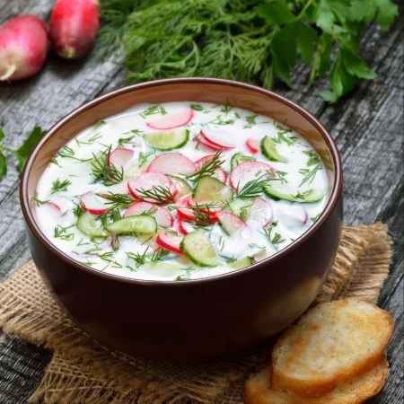 Окрошка с ветчиной