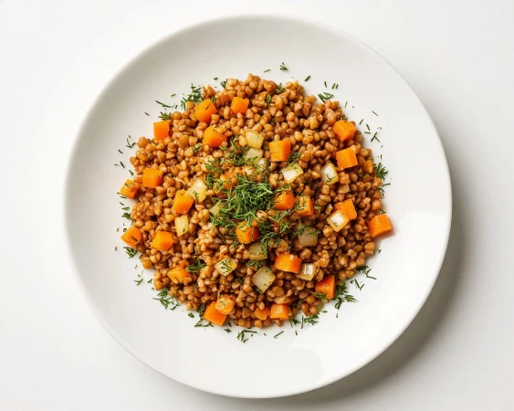 Гречка жареная с овощами