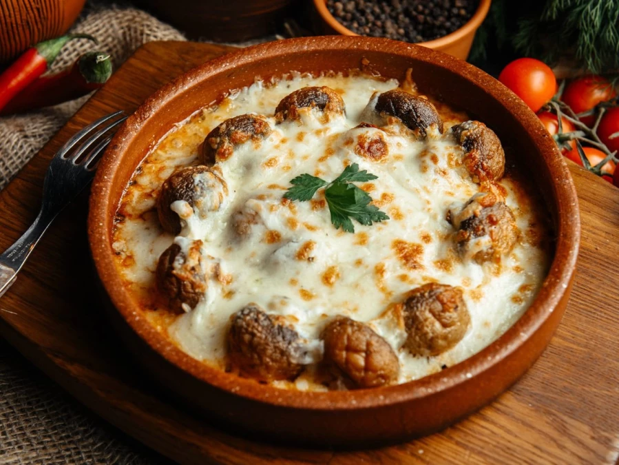 Шампиньоны, запеченные с сыром