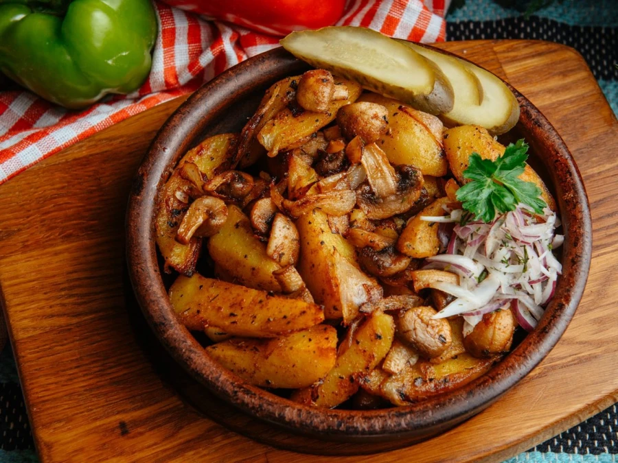 Картофель с грибами по-кавказски