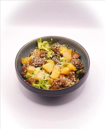 Теплый салат с печенью