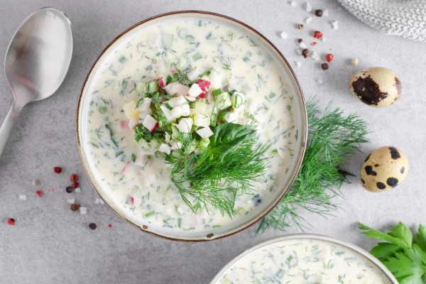 Окрошка с курицей