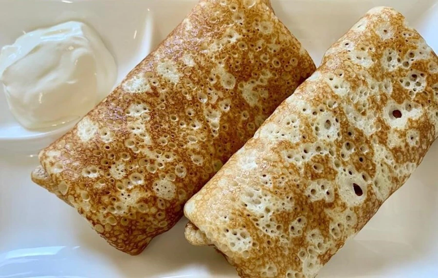 Блины с творожной начинкой