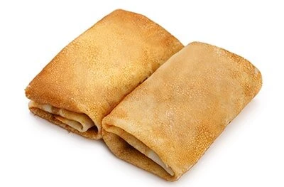 Блины с начинкой из сыра с ветчиной