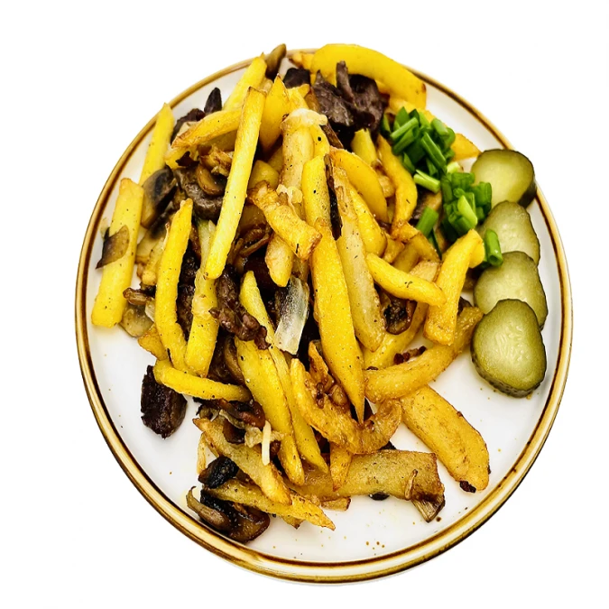 Жареный картофель с курицей 