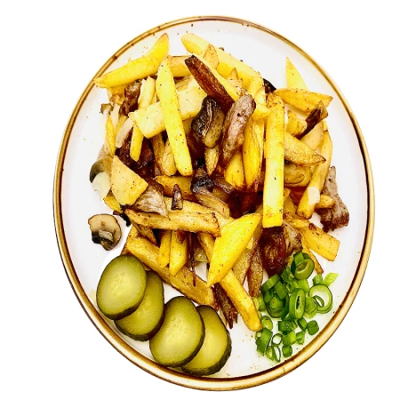 Жаренный картофель со свининой 