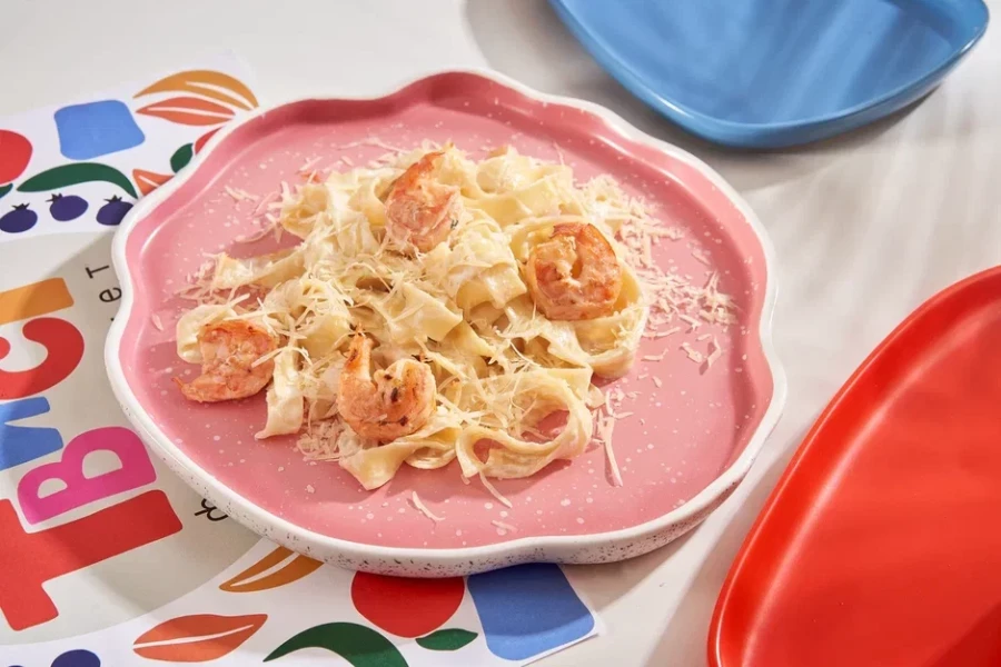Паста с креветками в сливочном соусе