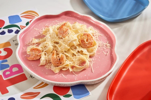 Паста с креветками в сливочном соусе