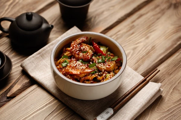 WOK с креветками