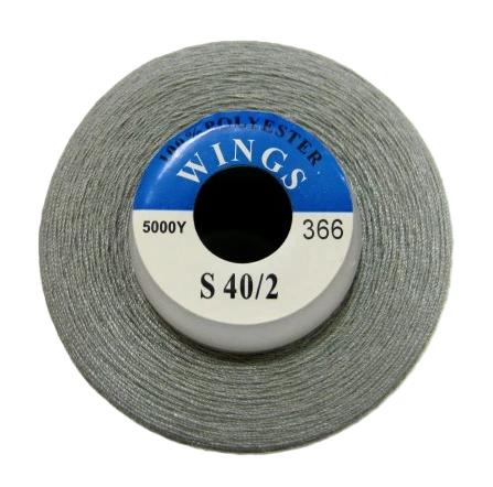 01315 Нитка оверл Wings 40/2 5000ярд №366, серый