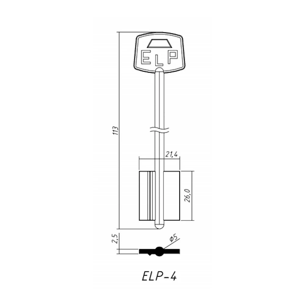 №343 - ELP 4 (дл.шир.)(113*21,4*26мм)(5мм) (арт.7551)