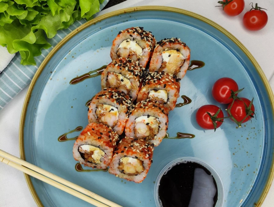 С креветками в темпуре