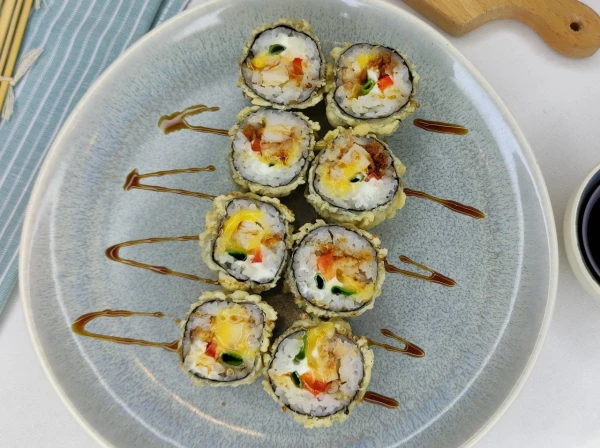 Темпура с угрём и копчёной курицей