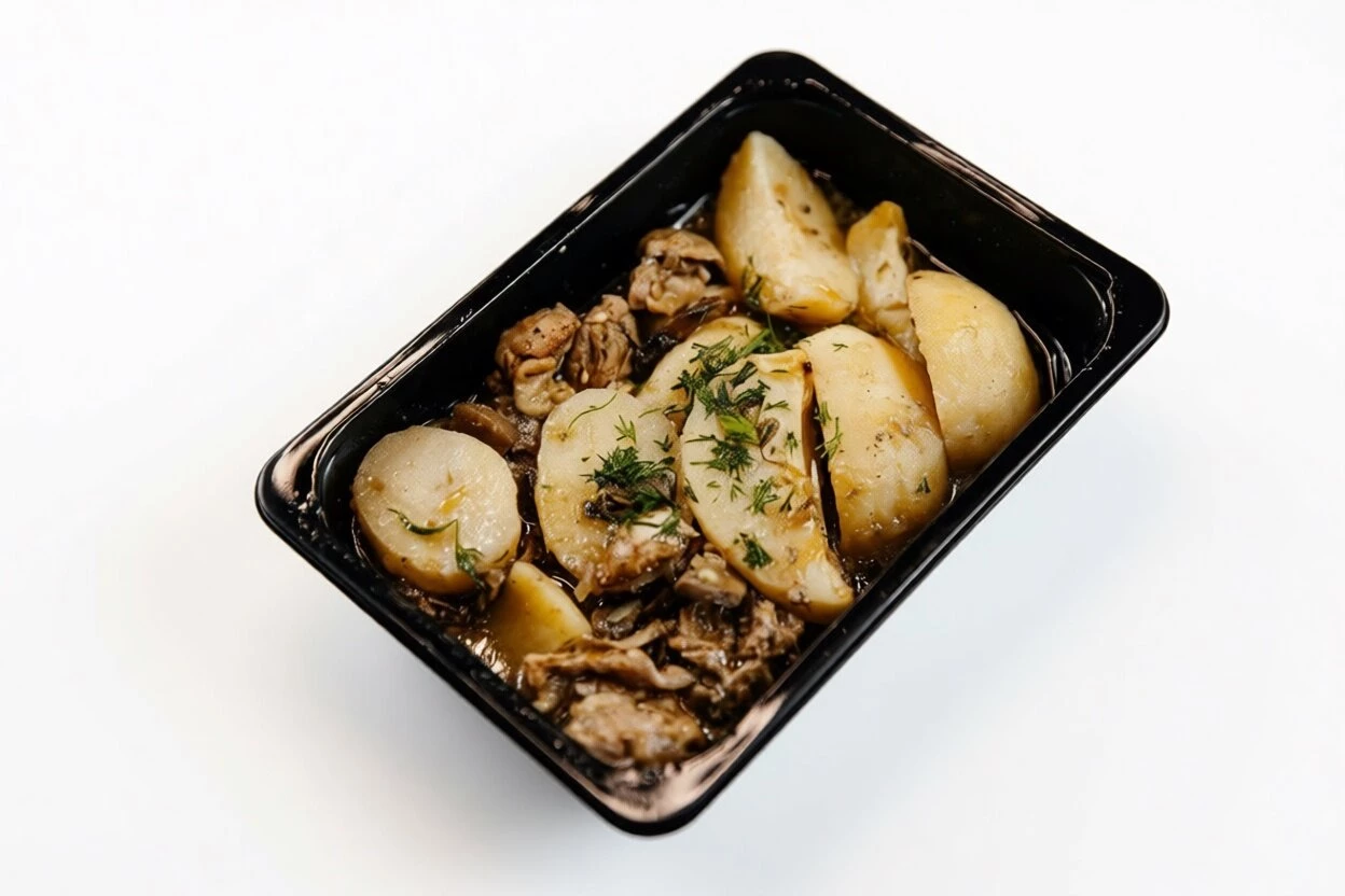 Жаркое из курицы с картофелем и грибами