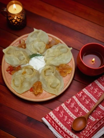 Манты с картофелем и грибами