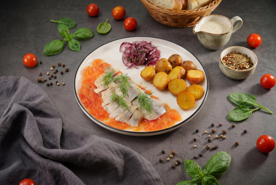 Селедка с картофелем бейби
