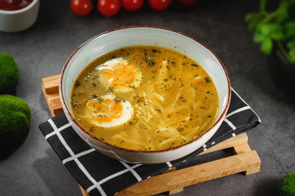 Суп лапша с яйцом