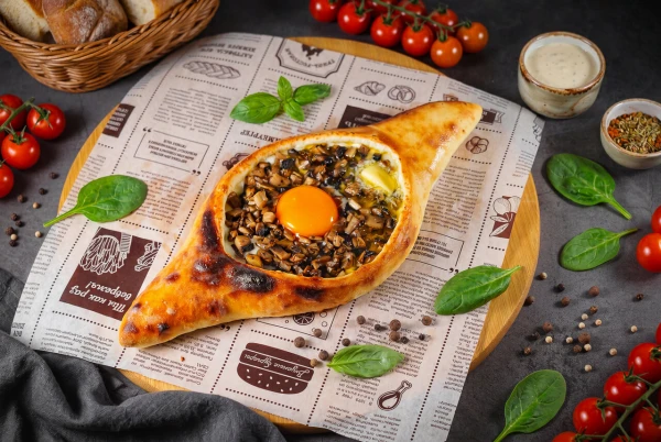 Хачапури по аджарски с грибами