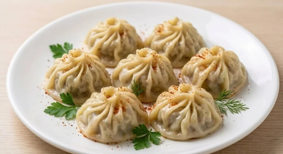 Манты из рубленной говядины.