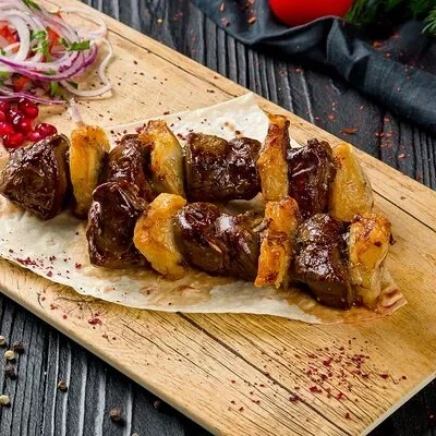 Печень по-царски с прослойкой бараньего курдюка