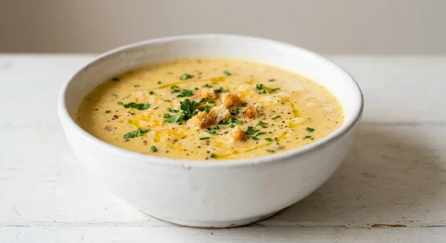 Суп сырный с грибами и курицей.