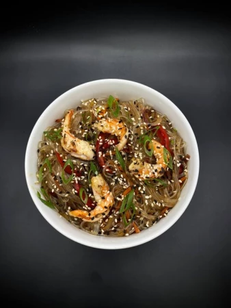 Фунчоза с креветками остро-сладкий