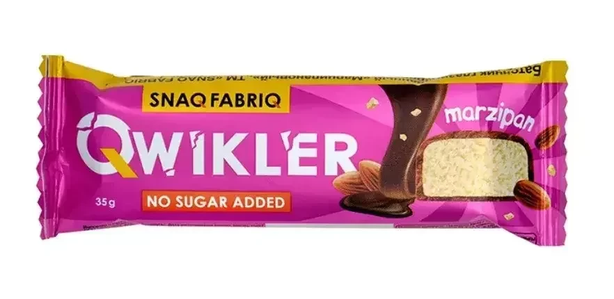 ТМ "SNAQFABRIQ" QWIKLER Батончик глаз. " Марципановый" 35г.