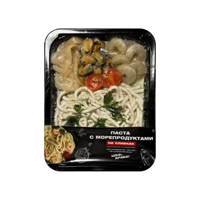 Паста с морепродуктами на сливках 390г.