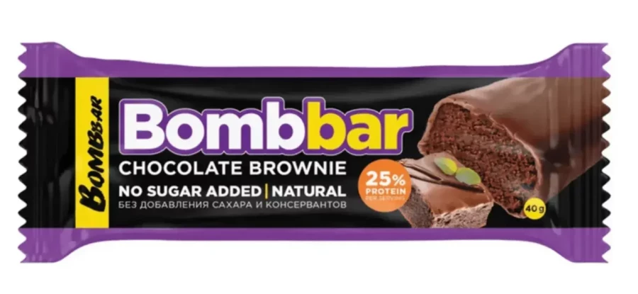 Батончик BOMBBAR глаз. "Шоколадный брауни" 40г.