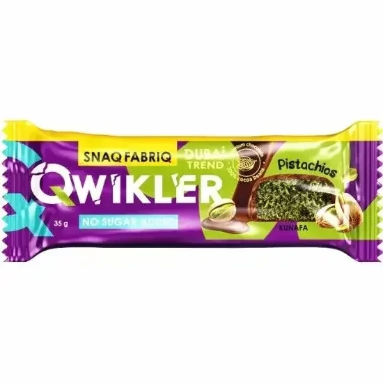 DUBAI ТМ "SNAQFABRIQ" QWIKLER Батончик глаз. с фисташкой и хрустящим тестом