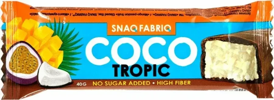 ТМ "SNAQFABRIQ" COCO Батончик глазированный "Манго- маракуйя", 40г.