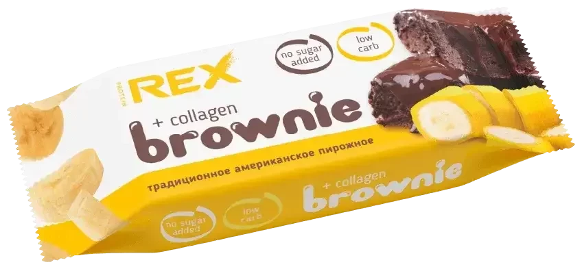 Пирожное протеиновое «Брауни банановое» с коллагеном, 50 г. 