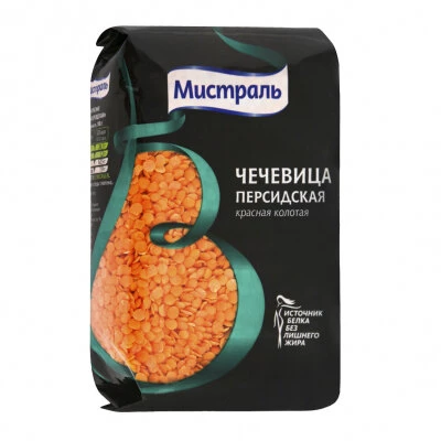 Чечевица красная колотая Персидская "Мистраль" 450г.