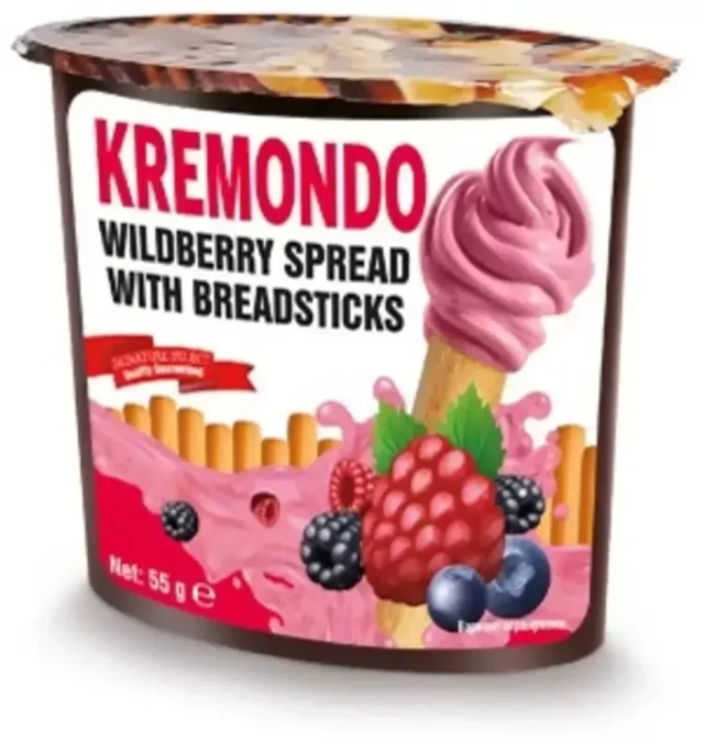"Kremondo" Набор из пасты со вкусом "лесные ягоды" и хлебных палочек 55 гр.
