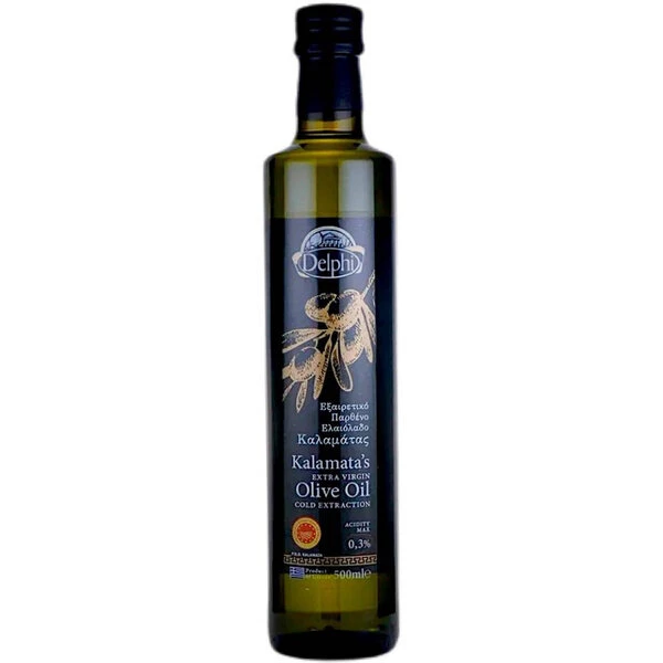 Масло оливковое E.V. Каламата 0,5л. стекло DELPHI