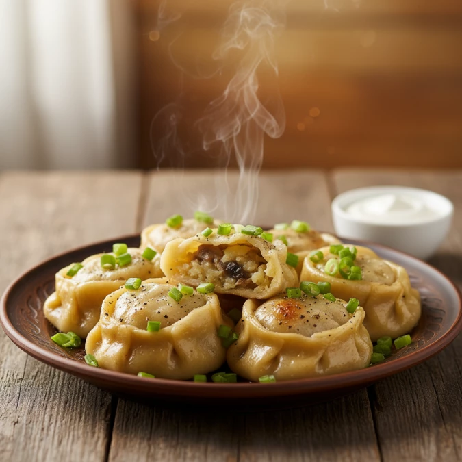 Манты с мясом и картофелем 