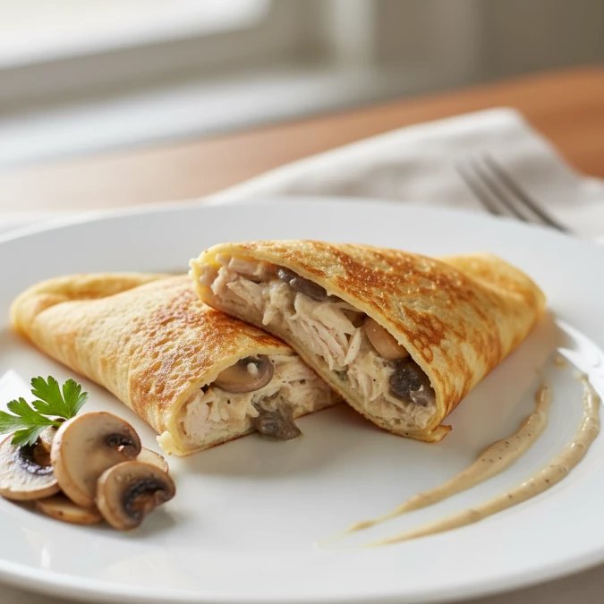 Блинчики с курицей и грибами