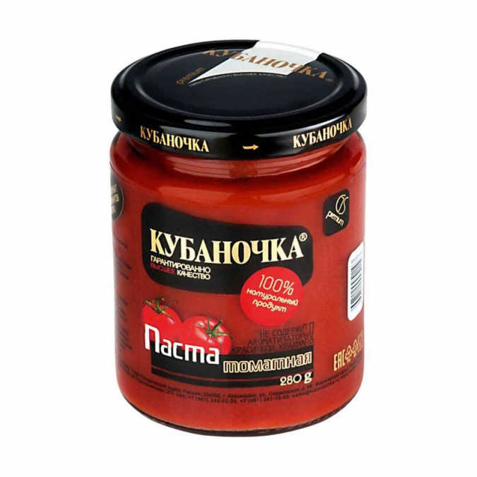 Томатная паста стекло 200г. КУБАНОЧКА