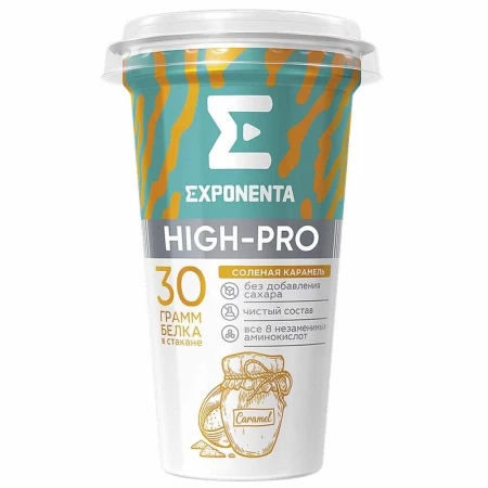 Напиток обезж. EXPONENTA ХАЙ-ПРО соленая карамель 250г.