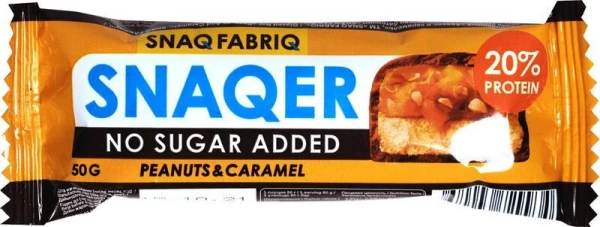 ТМ "SNAQFABRIQ" SNAQER Батончик глаз. "Арахис и карамель" 50г 