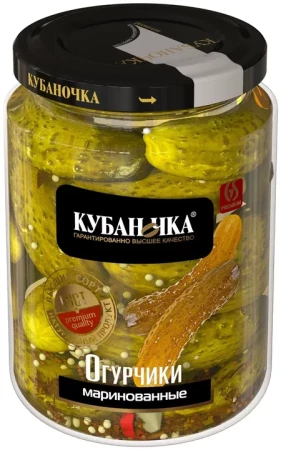 Огурцы маринованные ст.б. 720г. КУБАНОЧКА