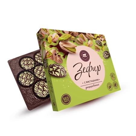 Зефир "с дробленой фисташкой" в глазури декор. 205г.