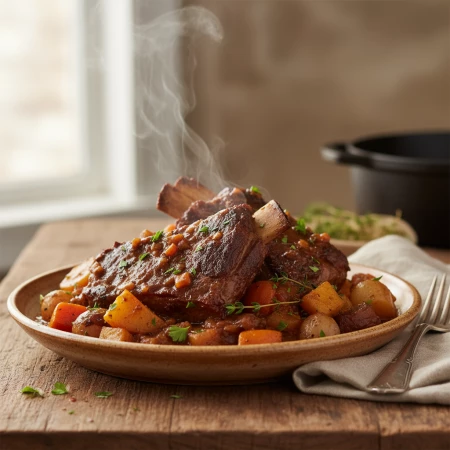Ребро говядины в овощном соусе