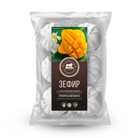 Зефир "Тропический манго" с натуральными кусочками манго 310г.