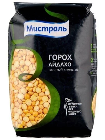 Горох желтый колотый Айдахо "Мистраль" 500г.