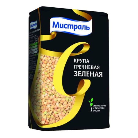 Крупа гречневая ЗЕЛЕНАЯ "Мистраль" 450г.																