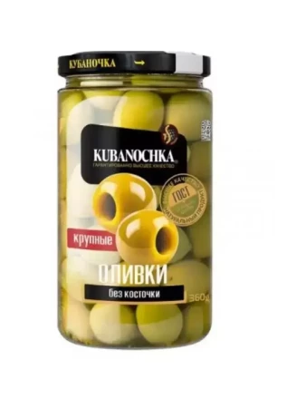Оливки в заливке без косточки КУБАНОЧКА 360г.