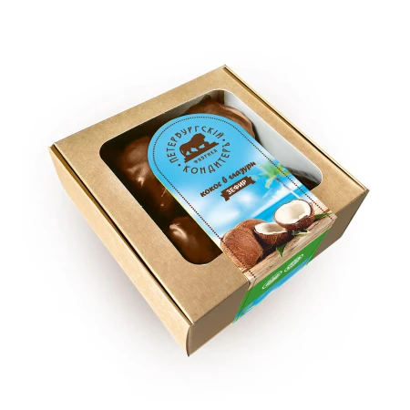 Зефир "Кокос" в глазури с кокос. стружной 260г.