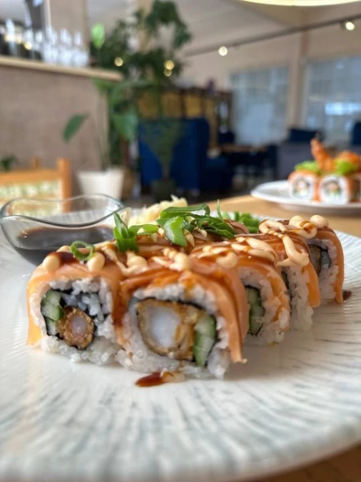 Лосось с хрустящей креветкой